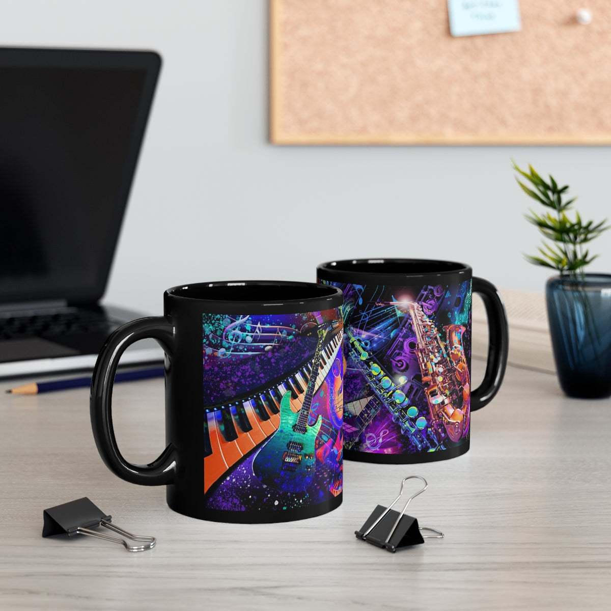 11oz Black Mug - Music