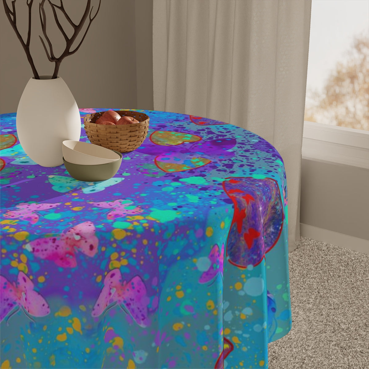 Table Cloth - Hearts & Butterflies