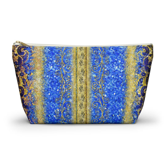 Accessory Pouch w T-bottom - Royal Blue/Gold