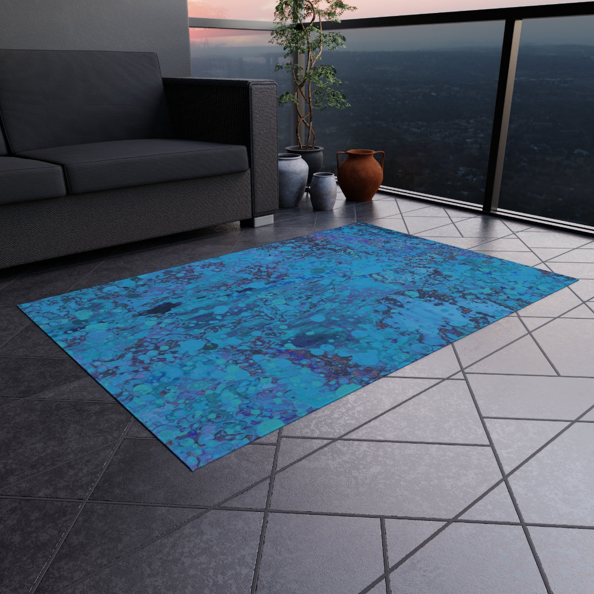 Outdoor Rug - Happy Splash/Turquoise