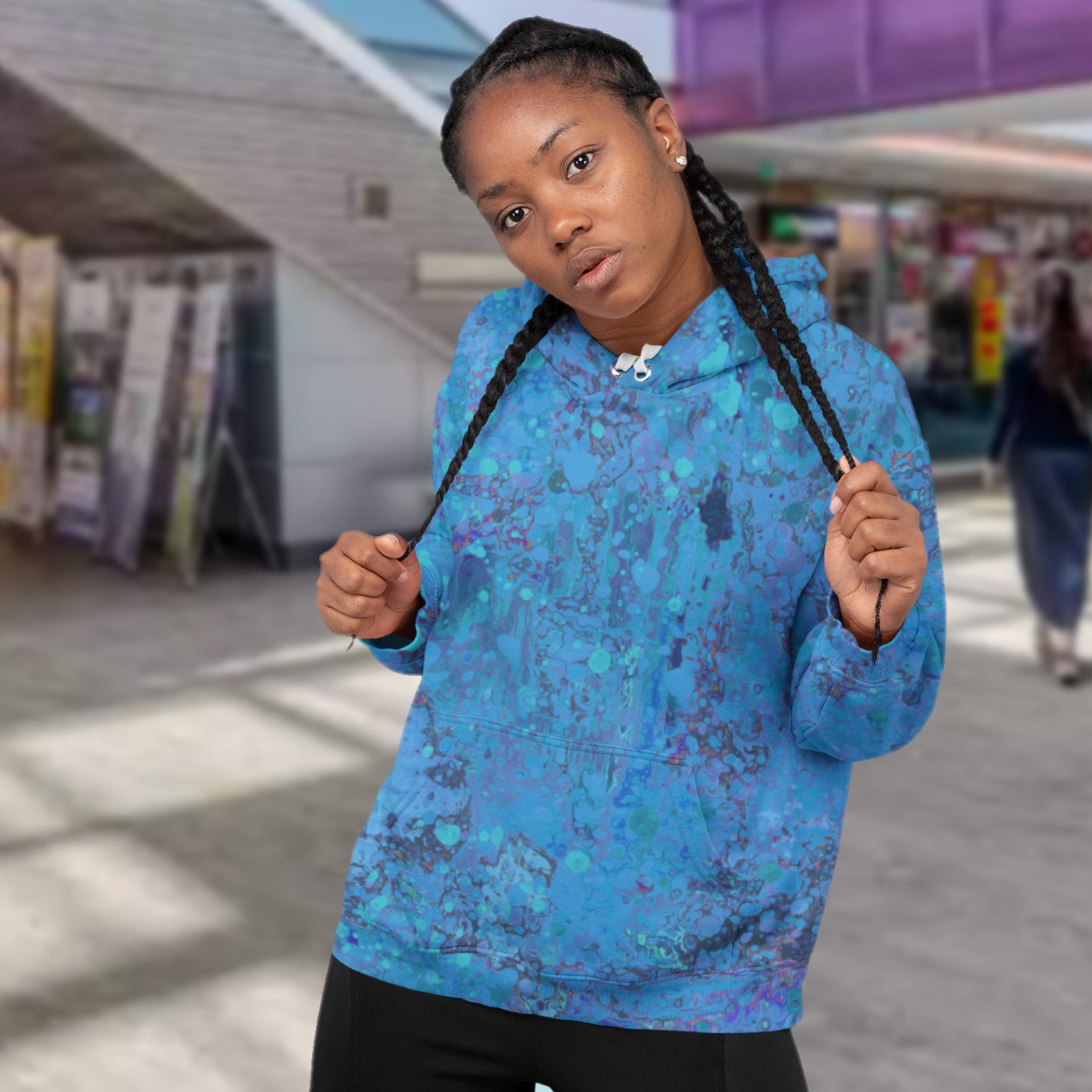 Fashion Hoodie - Happy Splash - Blue