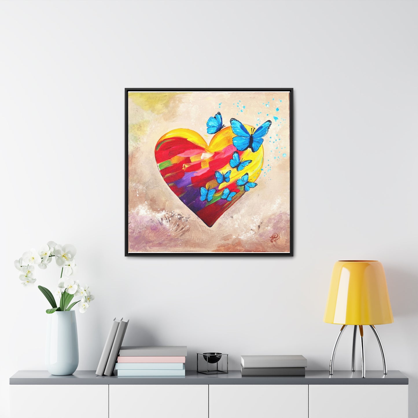 Framed Canvas Print - Wings of Love