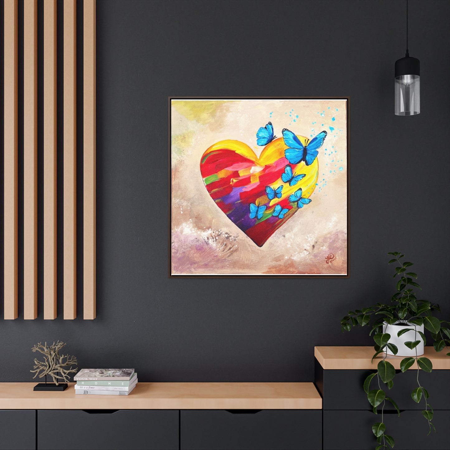 Framed Canvas Print - Wings of Love