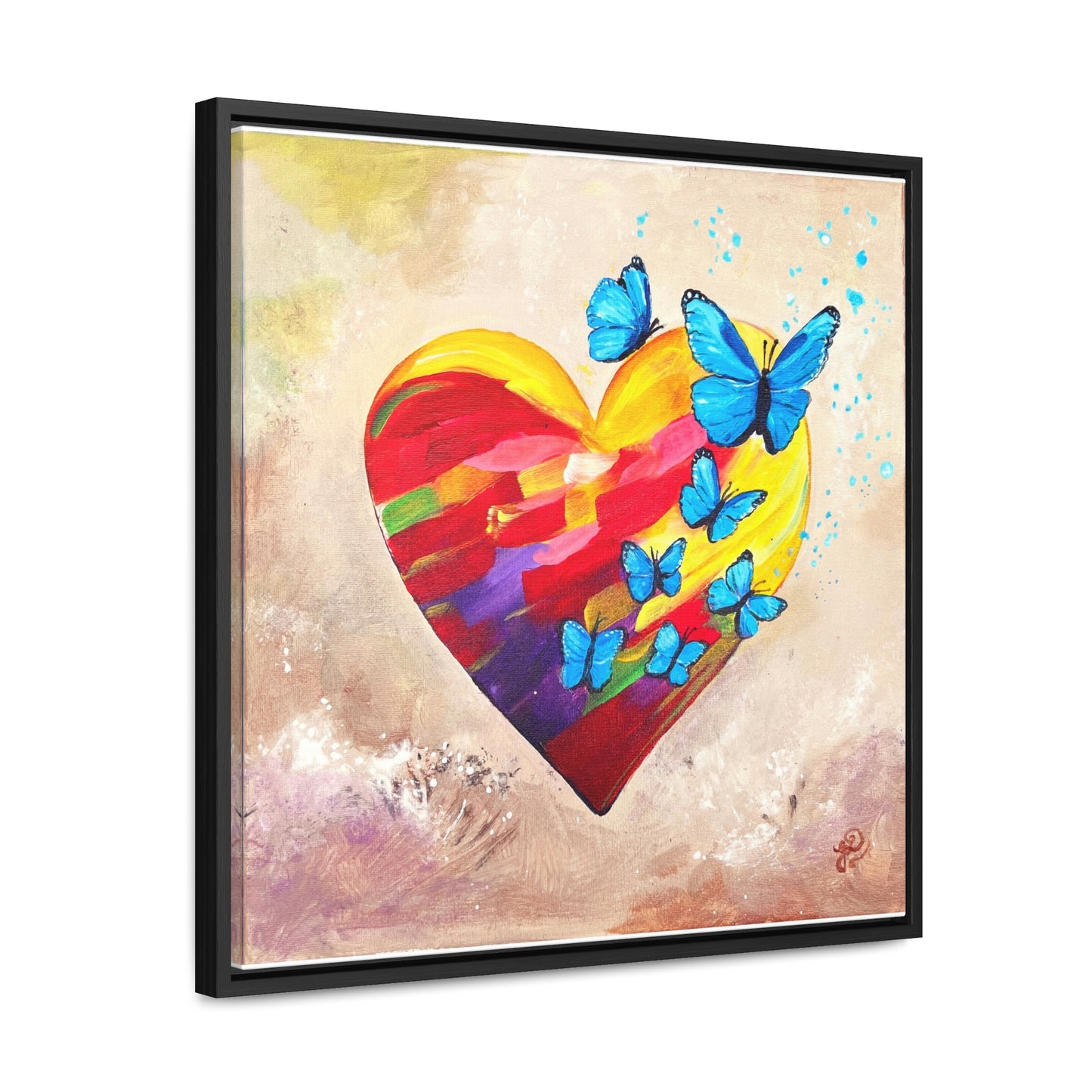 Framed Canvas Print - Wings of Love