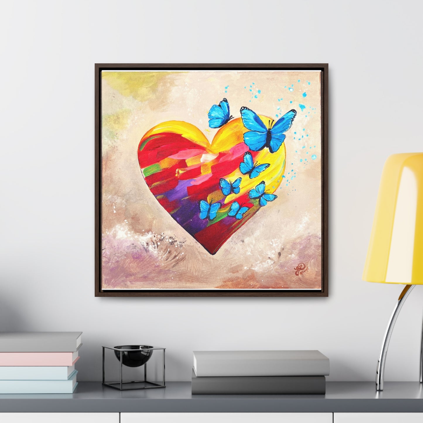 Framed Canvas Print - Wings of Love