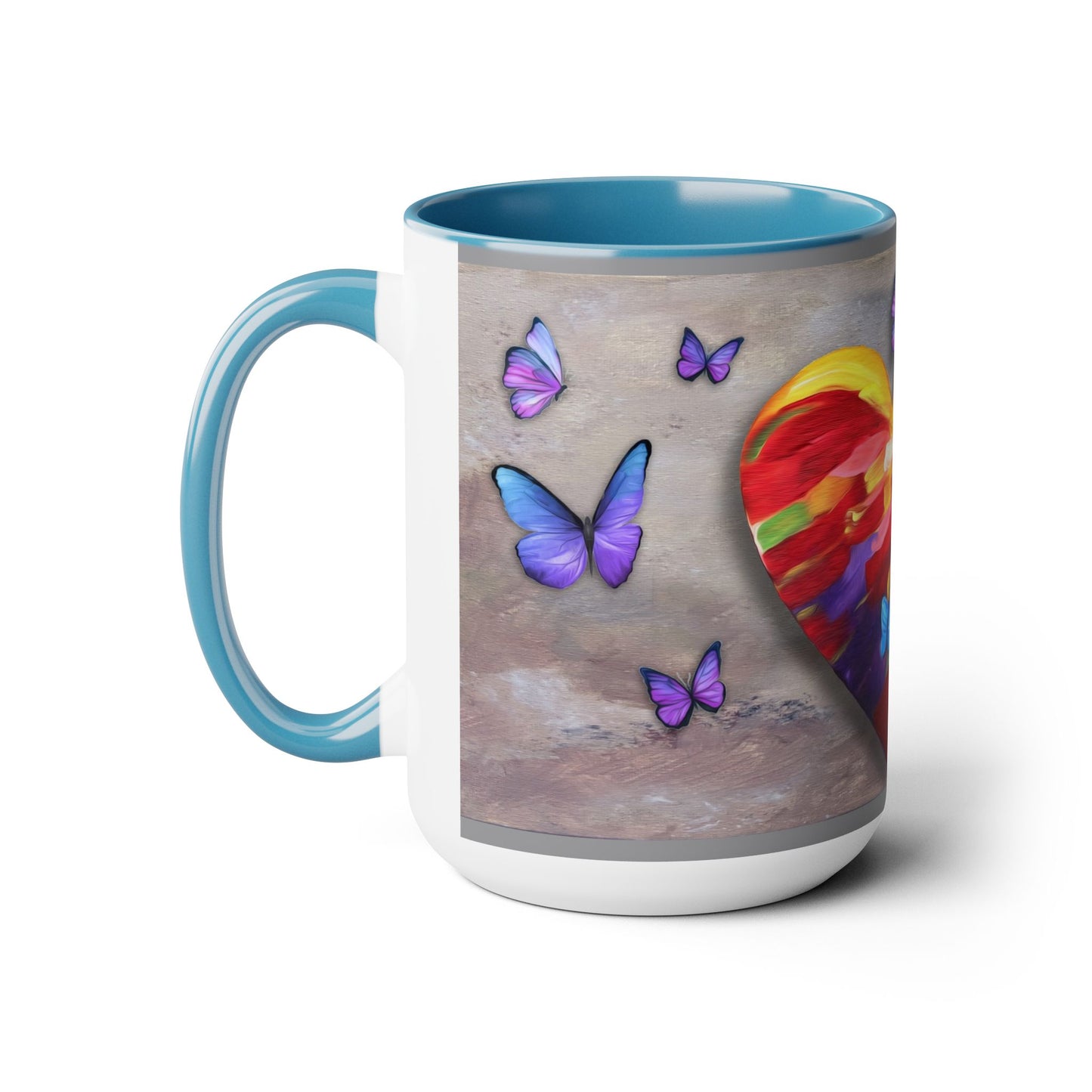 15oz Two-Tone Coffee Mugs - Wings of Love