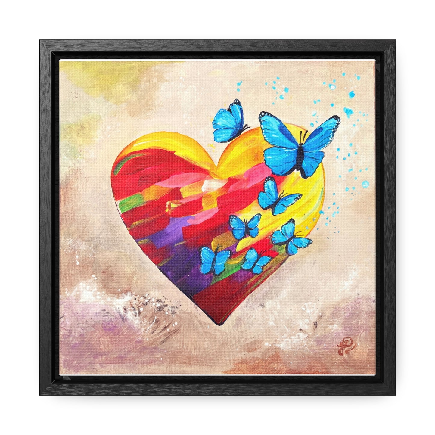 Framed Canvas Print - Wings of Love