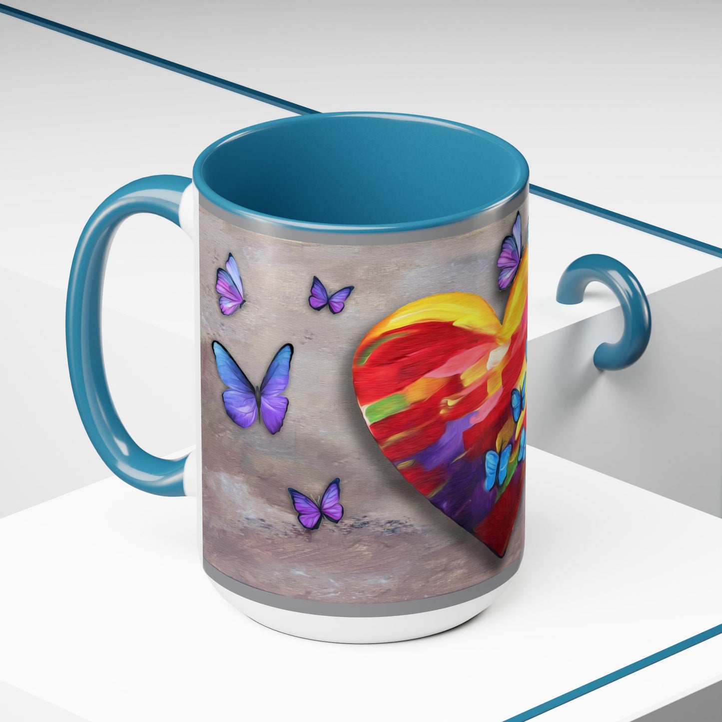 15oz Two-Tone Coffee Mugs - Wings of Love