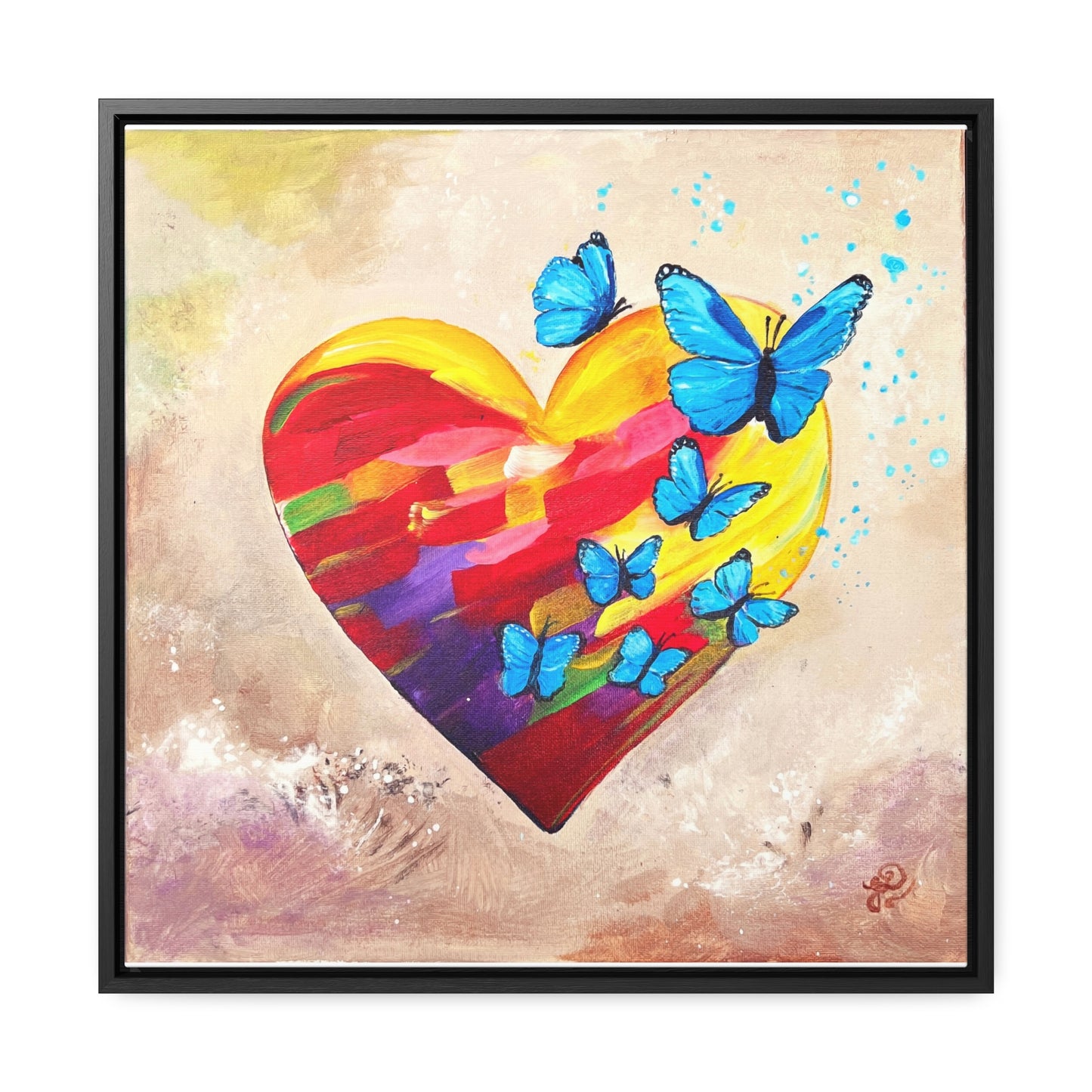 Framed Canvas Print - Wings of Love