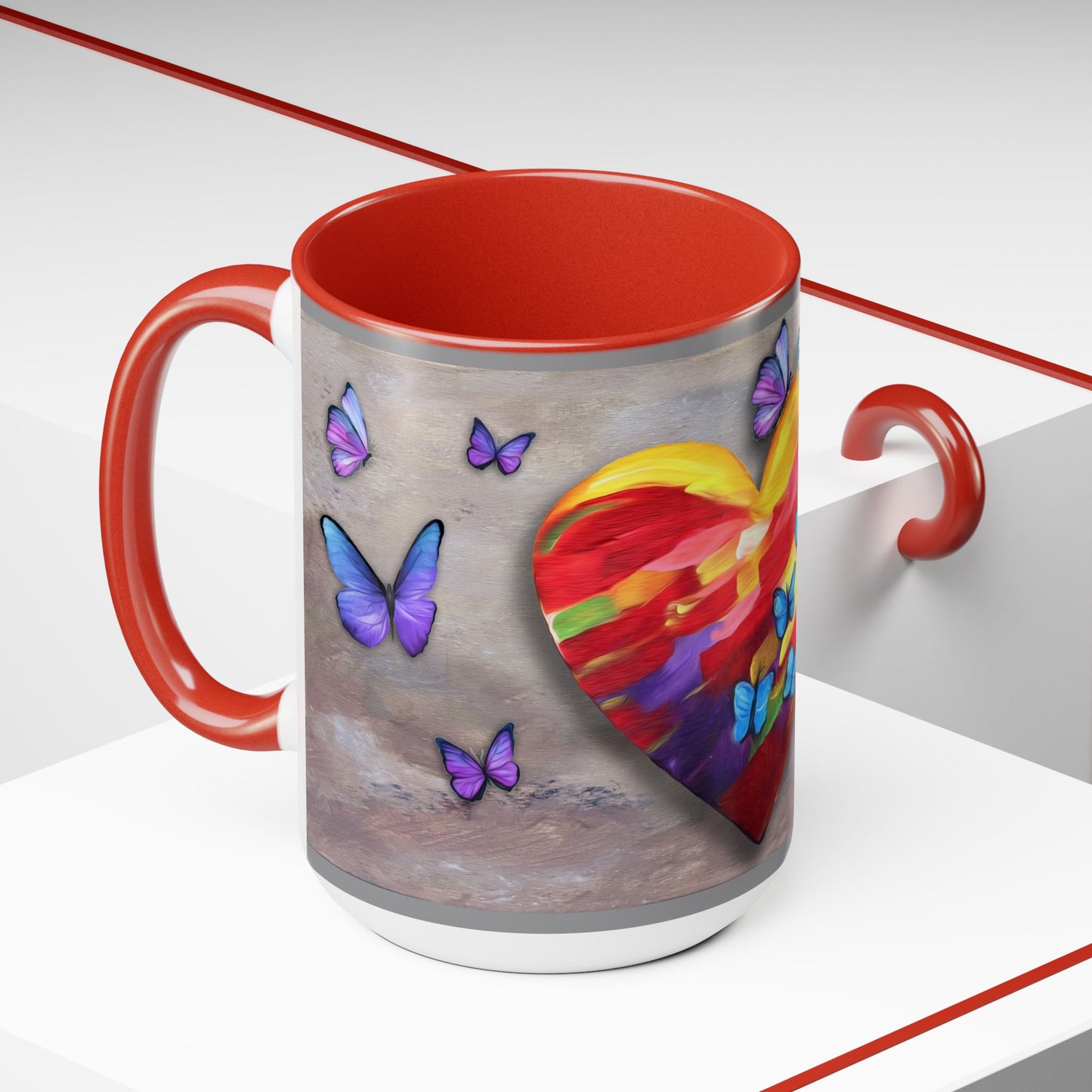 15oz Two-Tone Coffee Mugs - Wings of Love