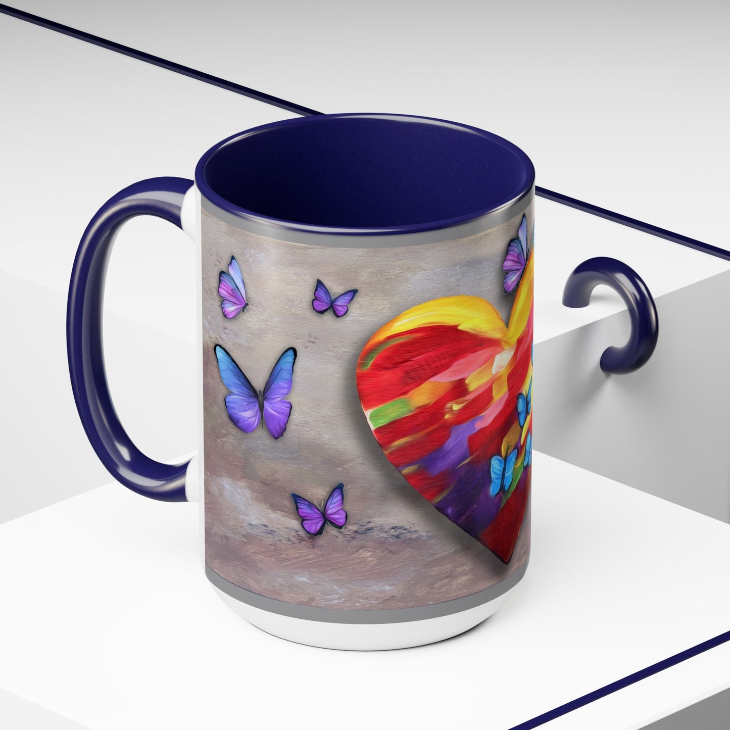 15oz Two-Tone Coffee Mugs - Wings of Love