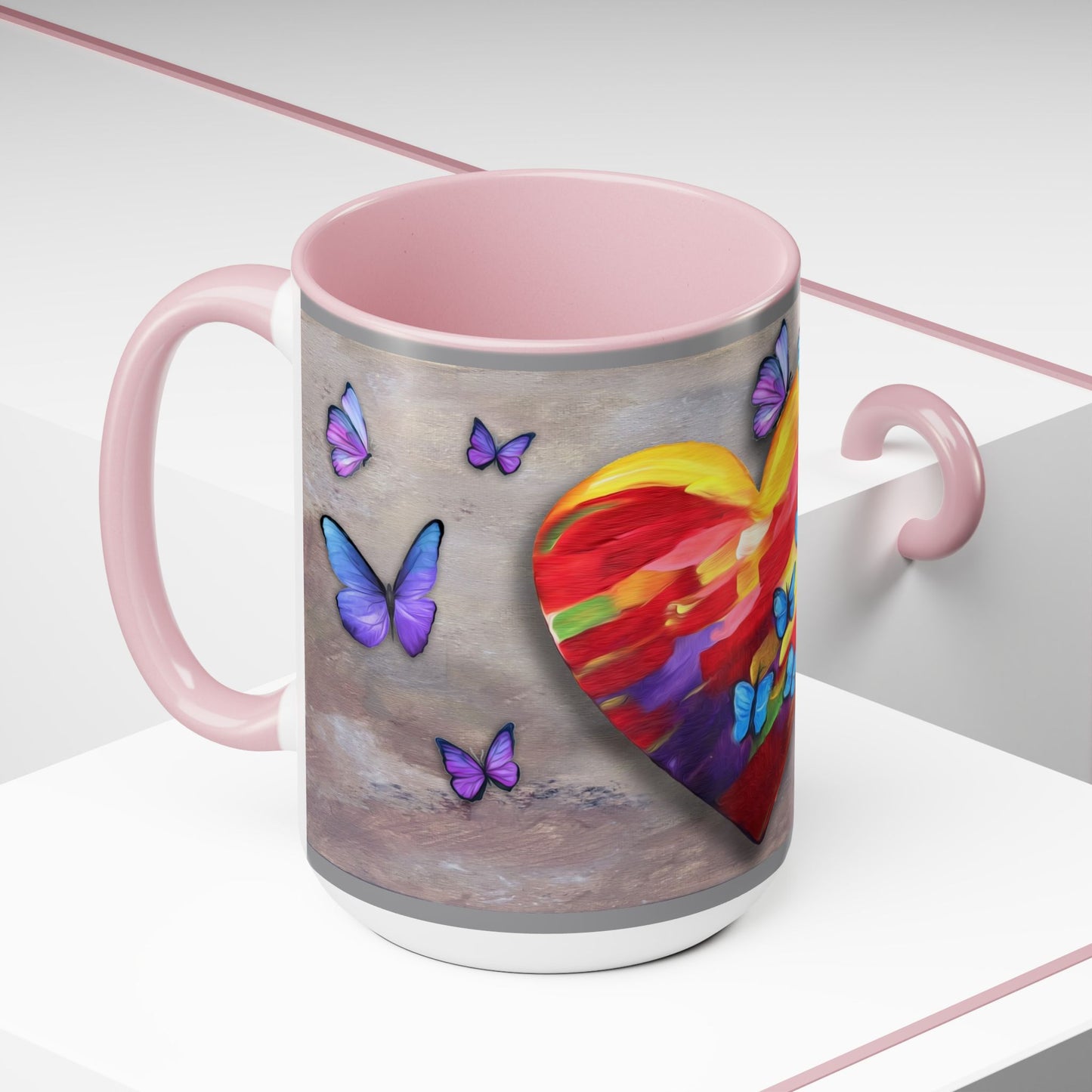 15oz Two-Tone Coffee Mugs - Wings of Love