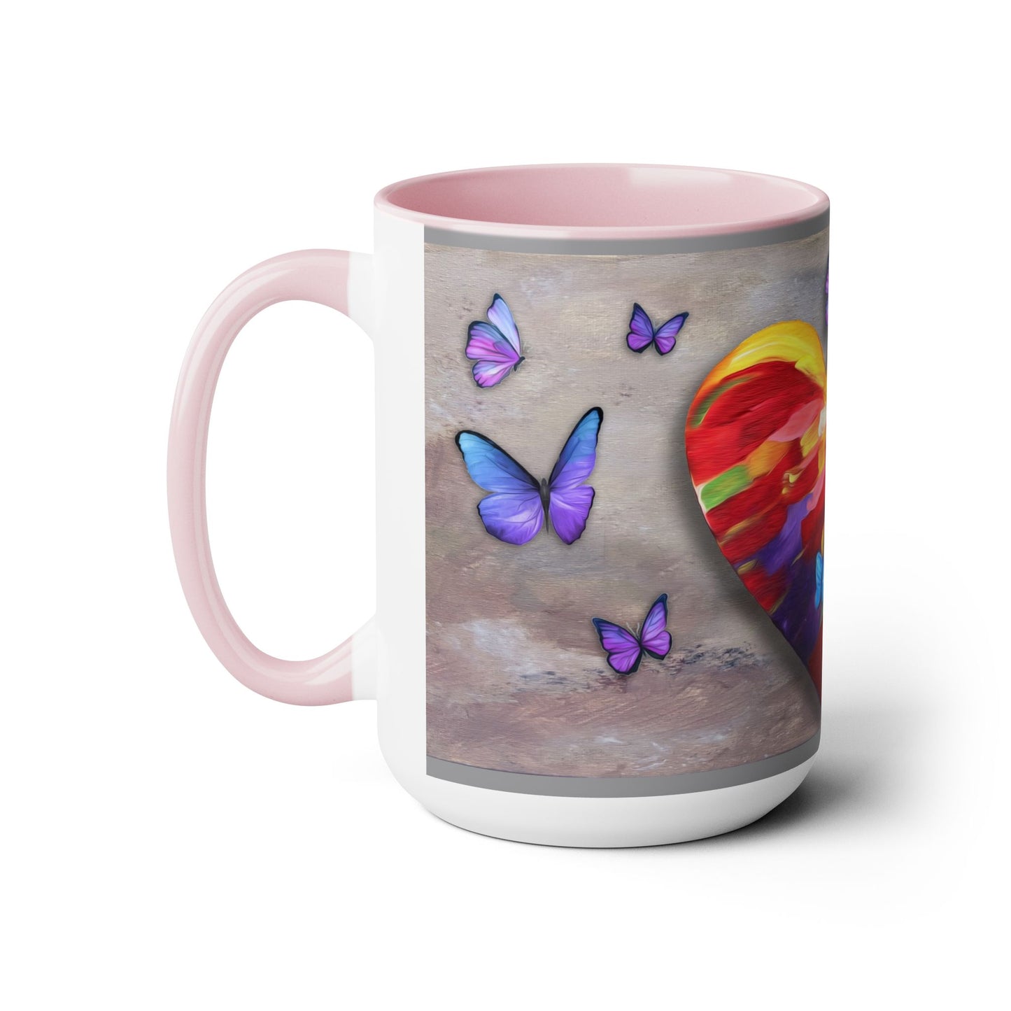 15oz Two-Tone Coffee Mugs - Wings of Love