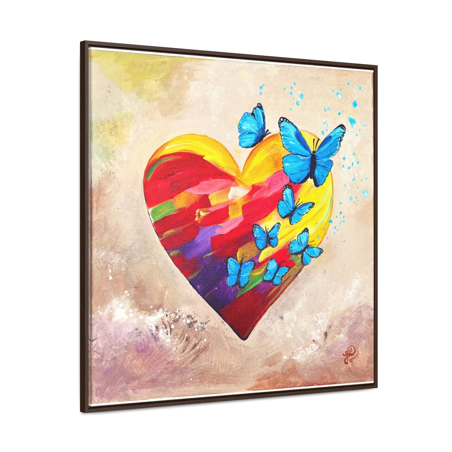 Framed Canvas Print - Wings of Love