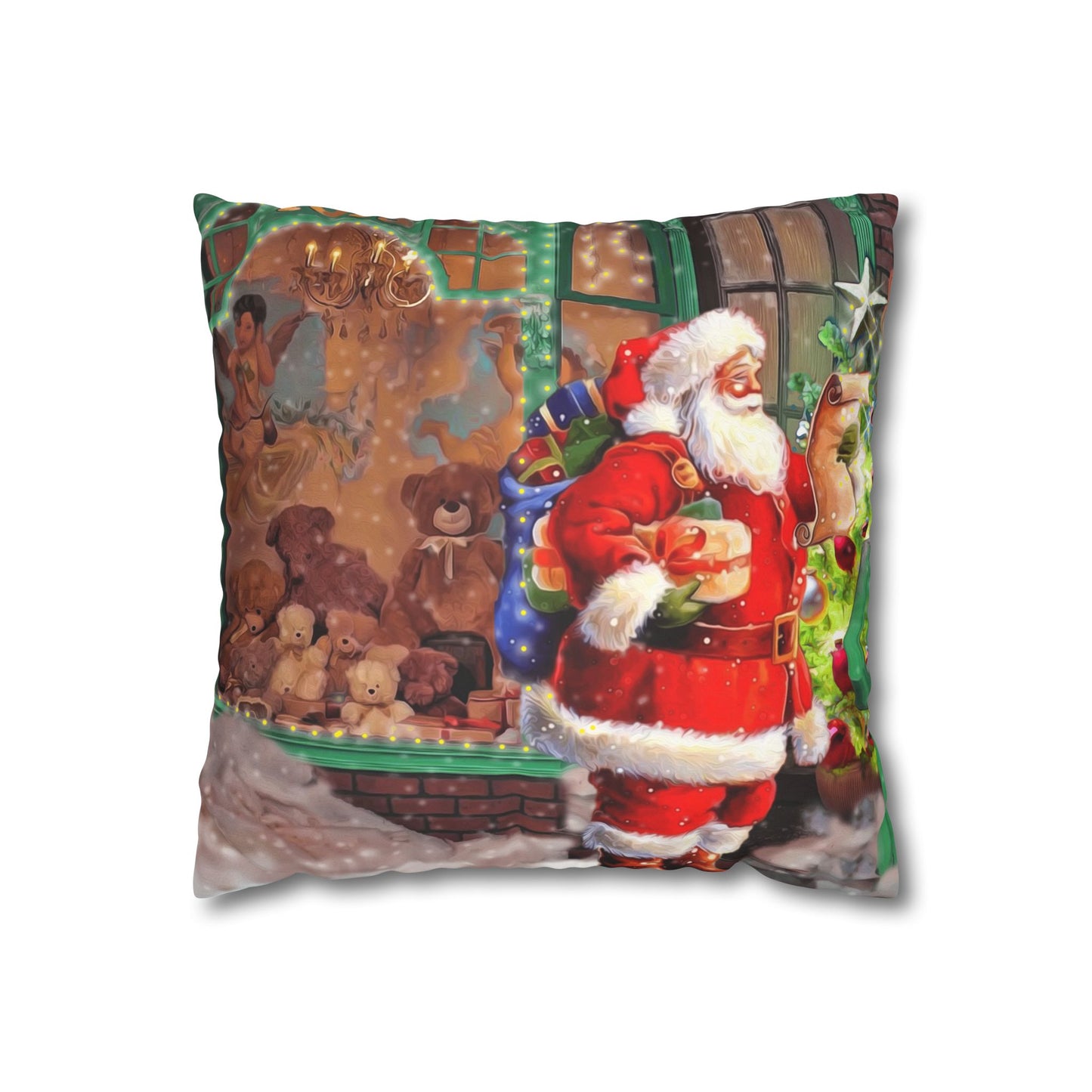 Faux Suede Square Pillow Case - Santa Toy Store