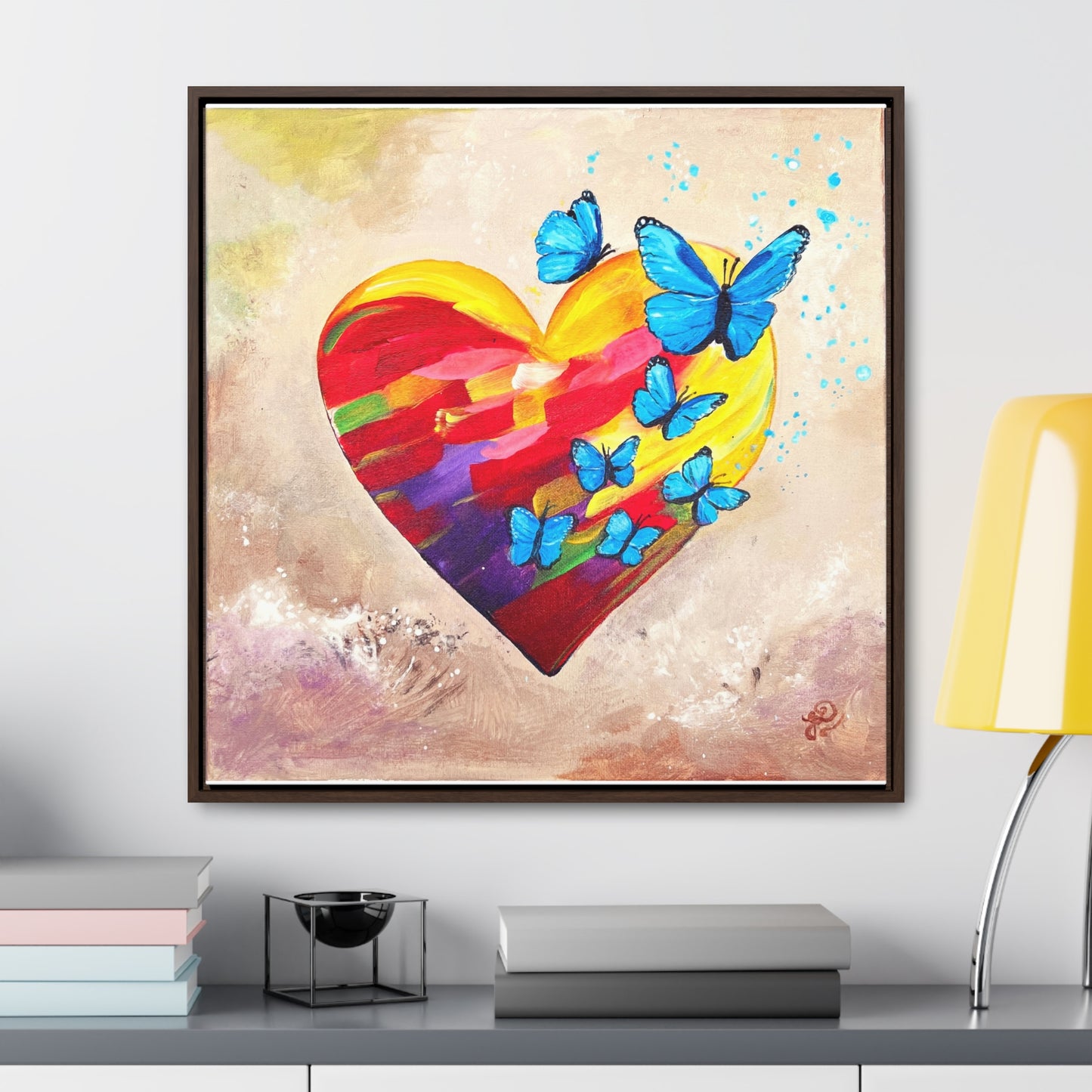 Framed Canvas Print - Wings of Love