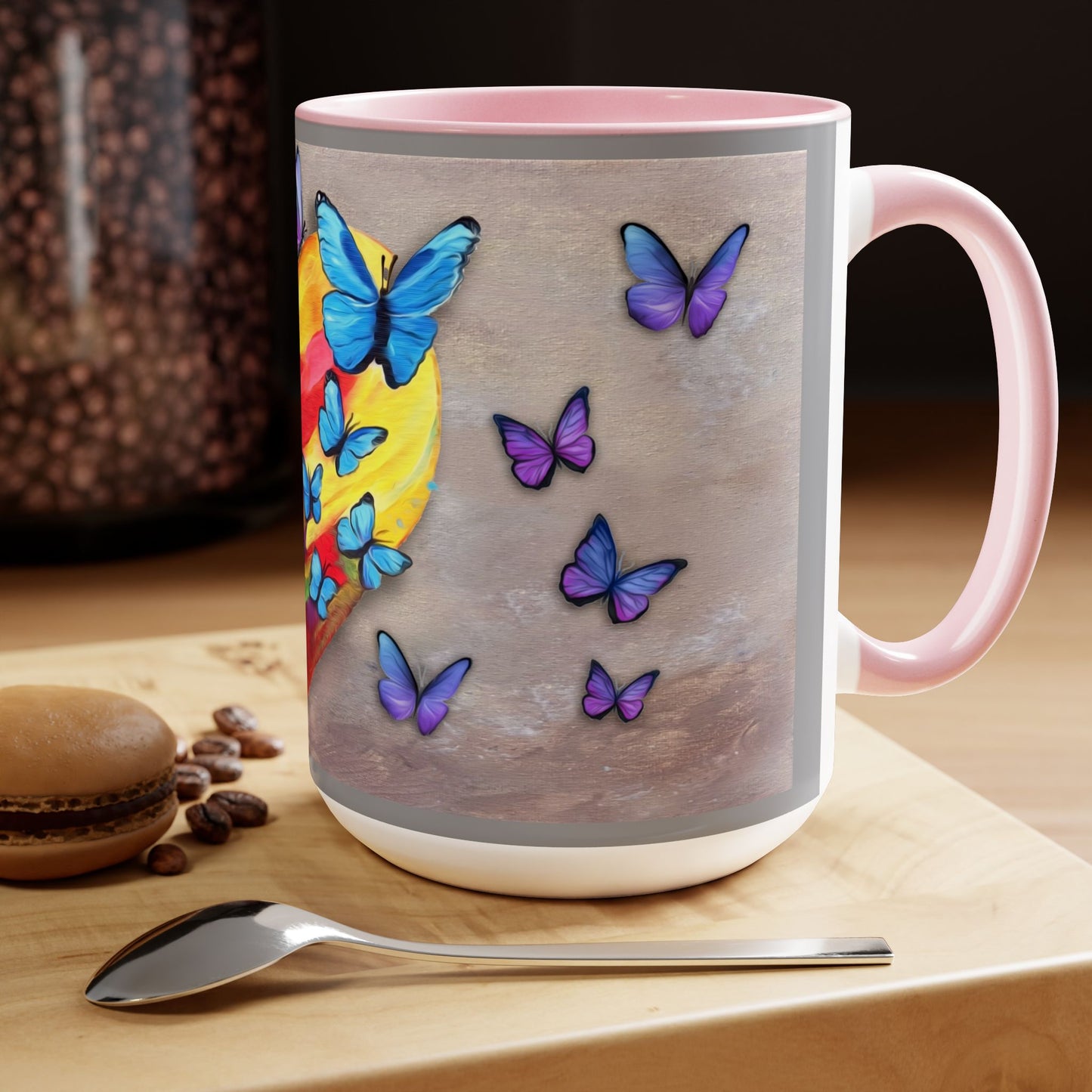 15oz Two-Tone Coffee Mugs - Wings of Love