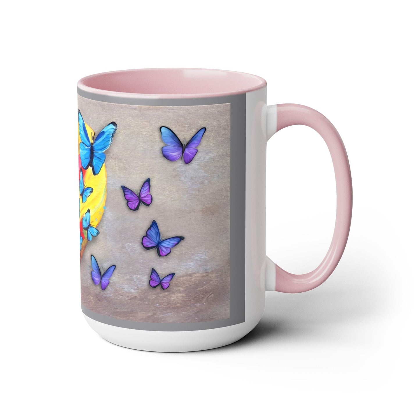 15oz Two-Tone Coffee Mugs - Wings of Love