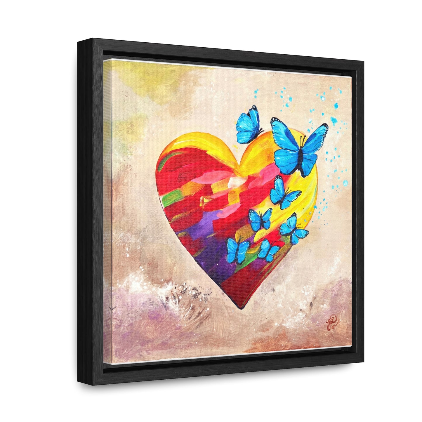 Framed Canvas Print - Wings of Love