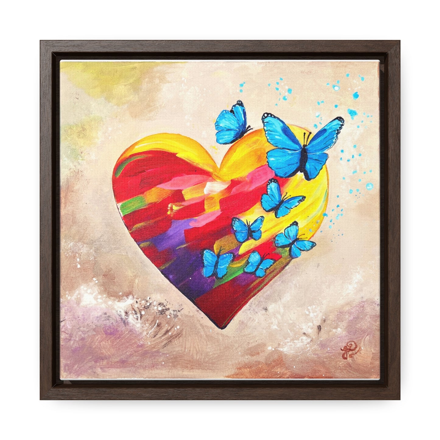 Framed Canvas Print - Wings of Love