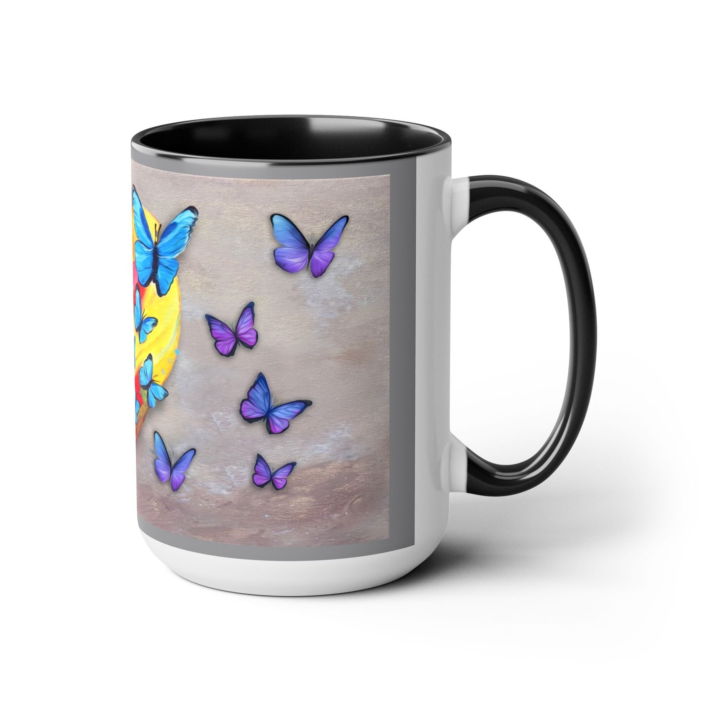 15oz Two-Tone Coffee Mugs - Wings of Love