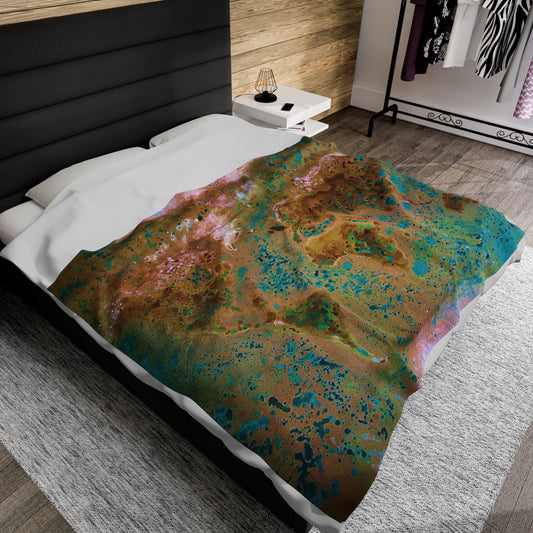 Velveteen Plush Blanket - World Map