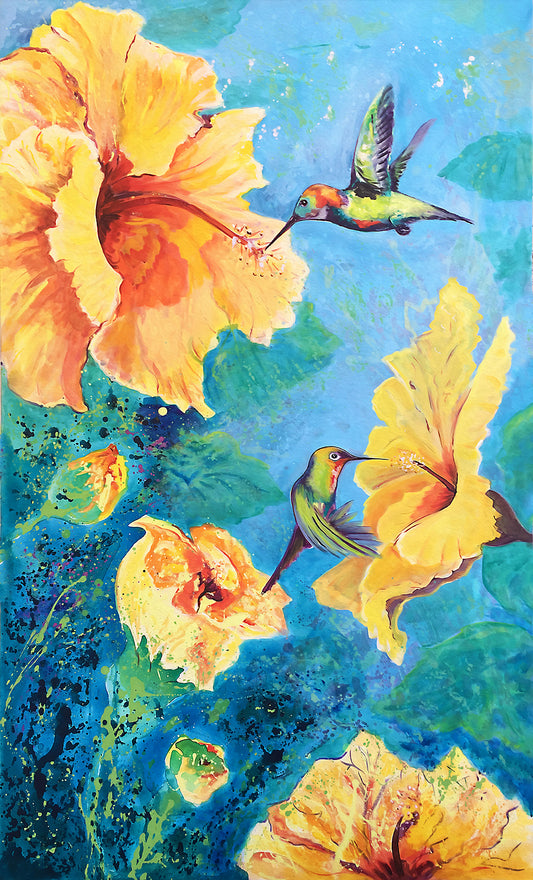 "Garden Visitor" - 60"x 36"