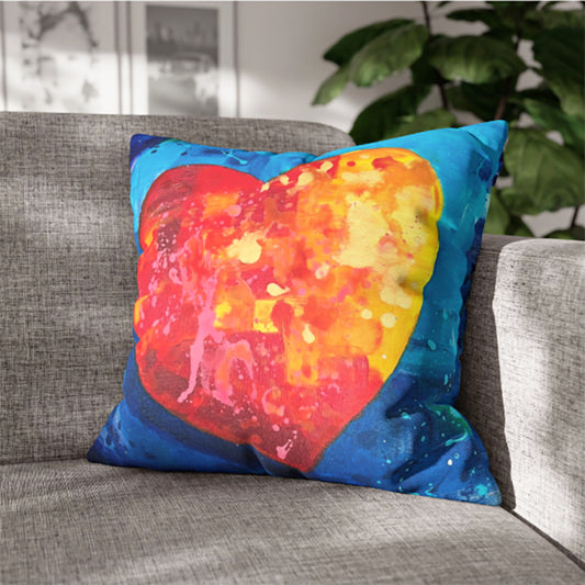 Faux Suede Square Pillow Case - I Love You