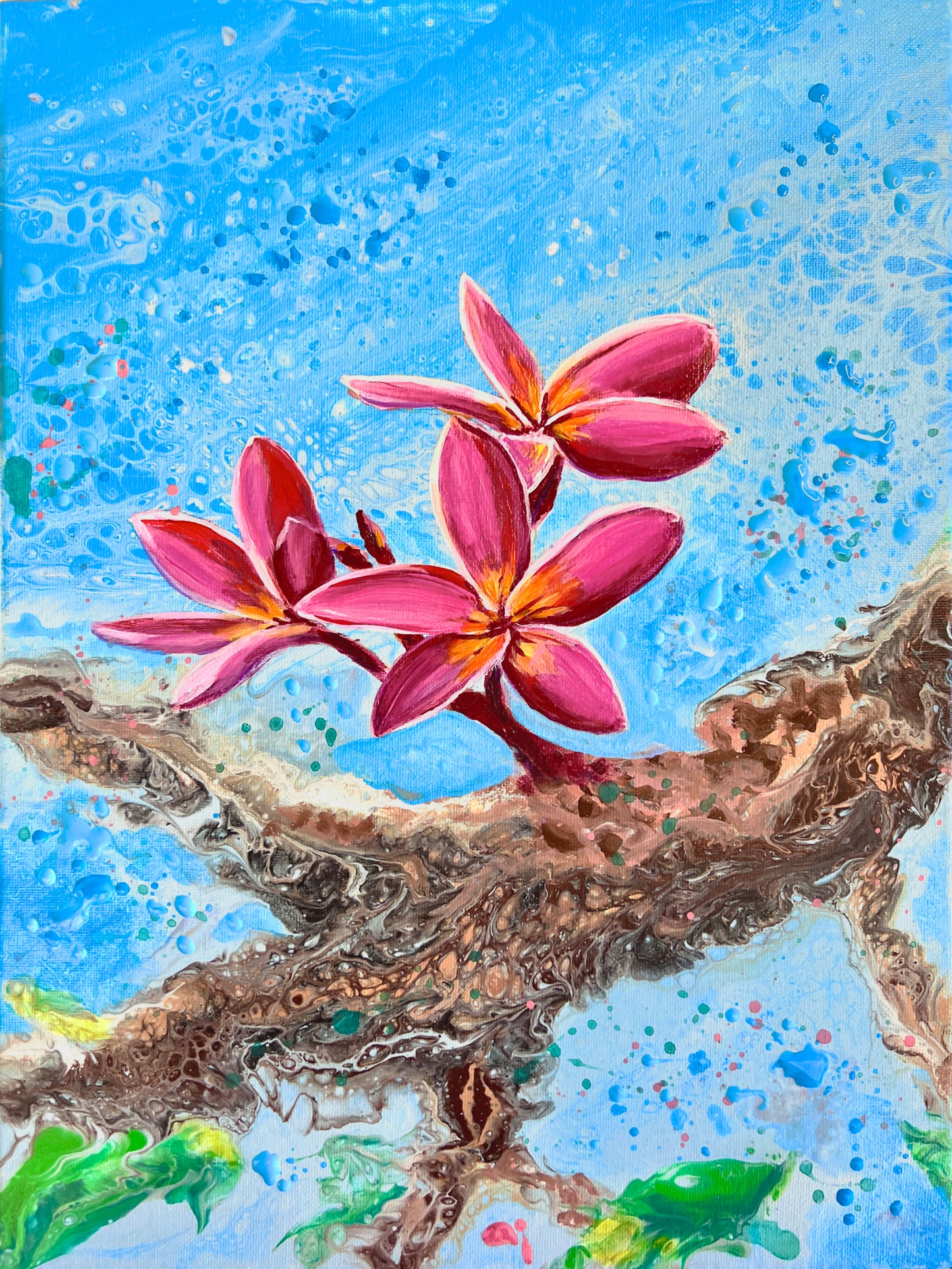 "Plumeria Tree" - 16"x 12"