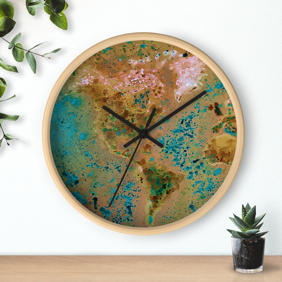 Wall clock - World Map 1