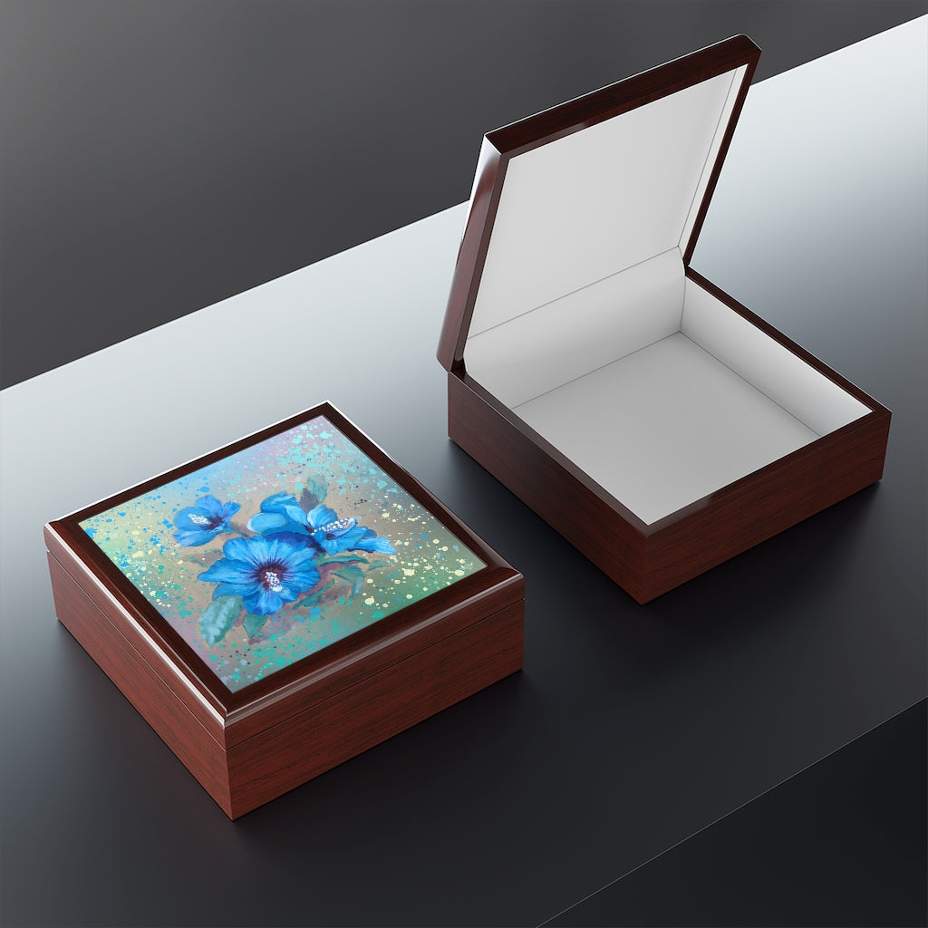 Jewelry Box - Blue Hibiscus 2