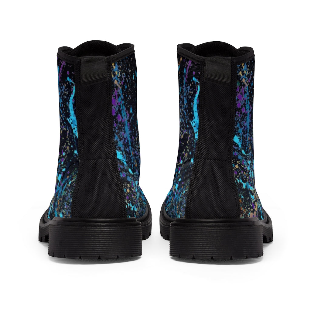 Women's Canvas Boots - Splashed!