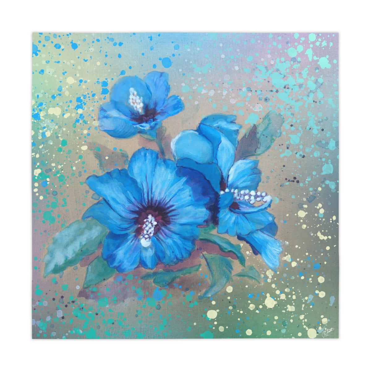 Table Cloth - Blue Hibiscus