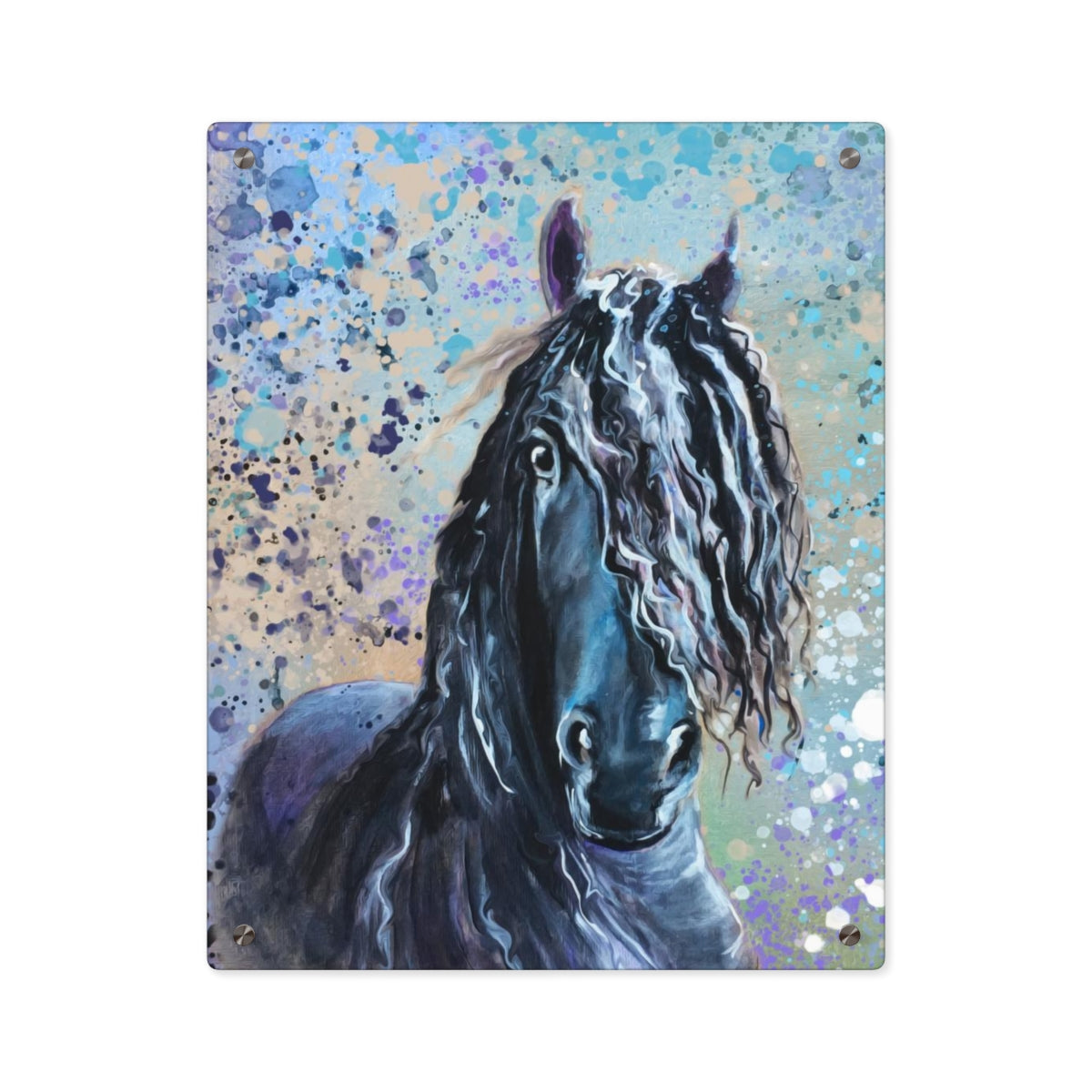 Acrylic Wall Art Panel - Frisian Horse