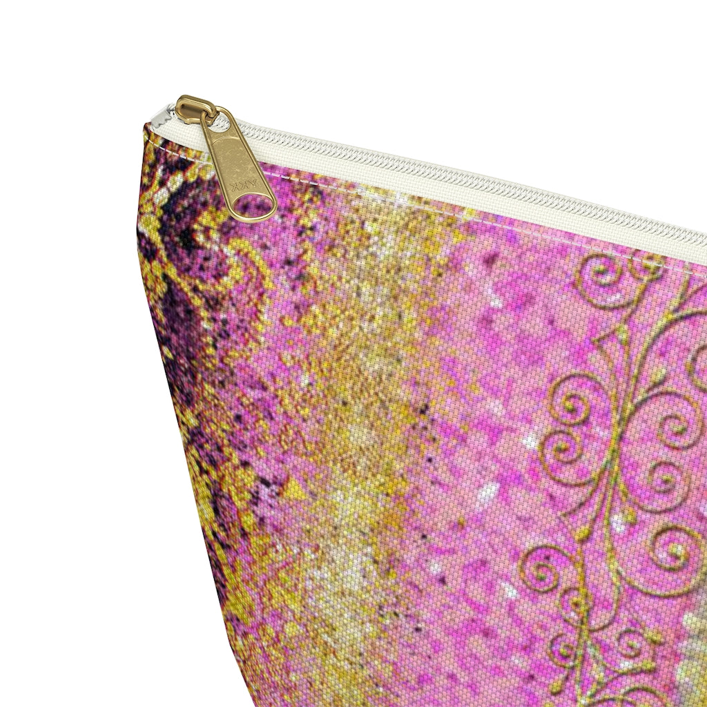 Accessory Pouch w T-bottom - Royal Pink/Gold