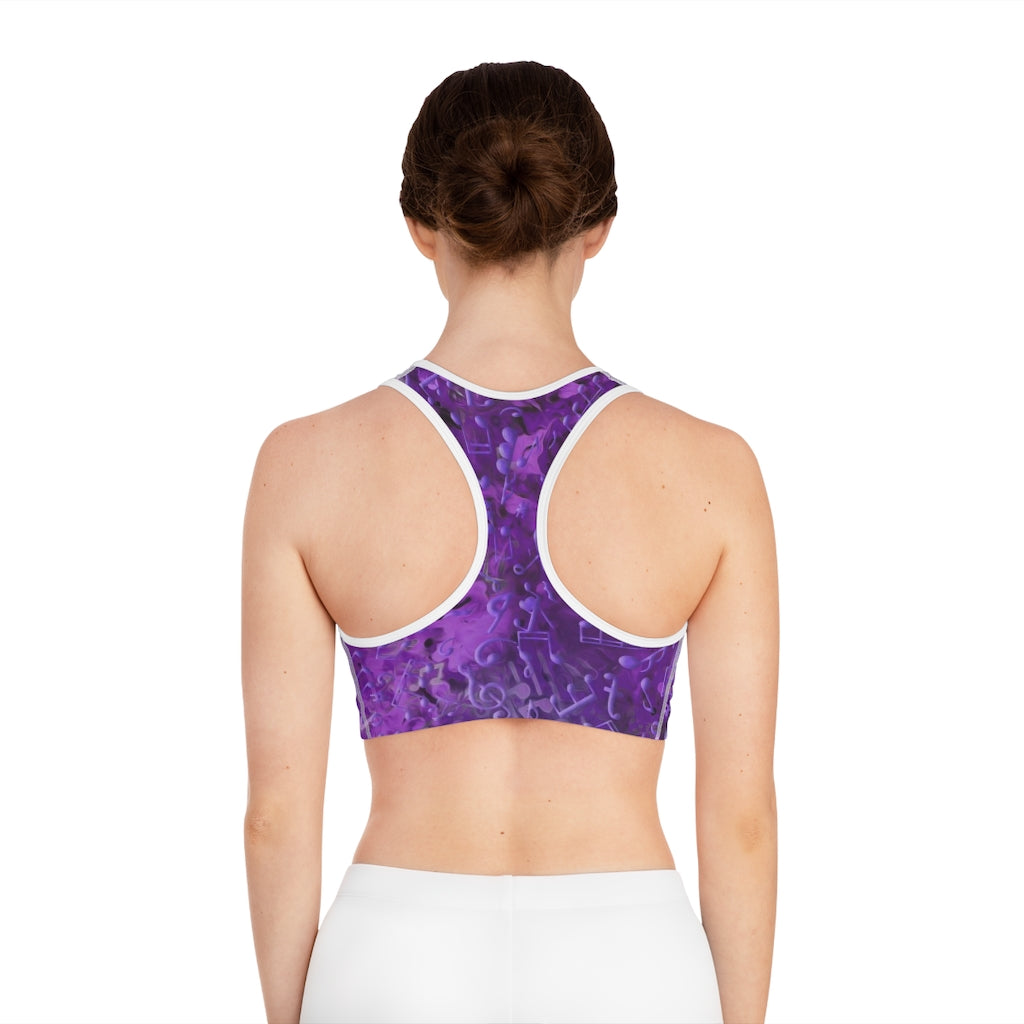 Sports Bra - Love of Music/Purple