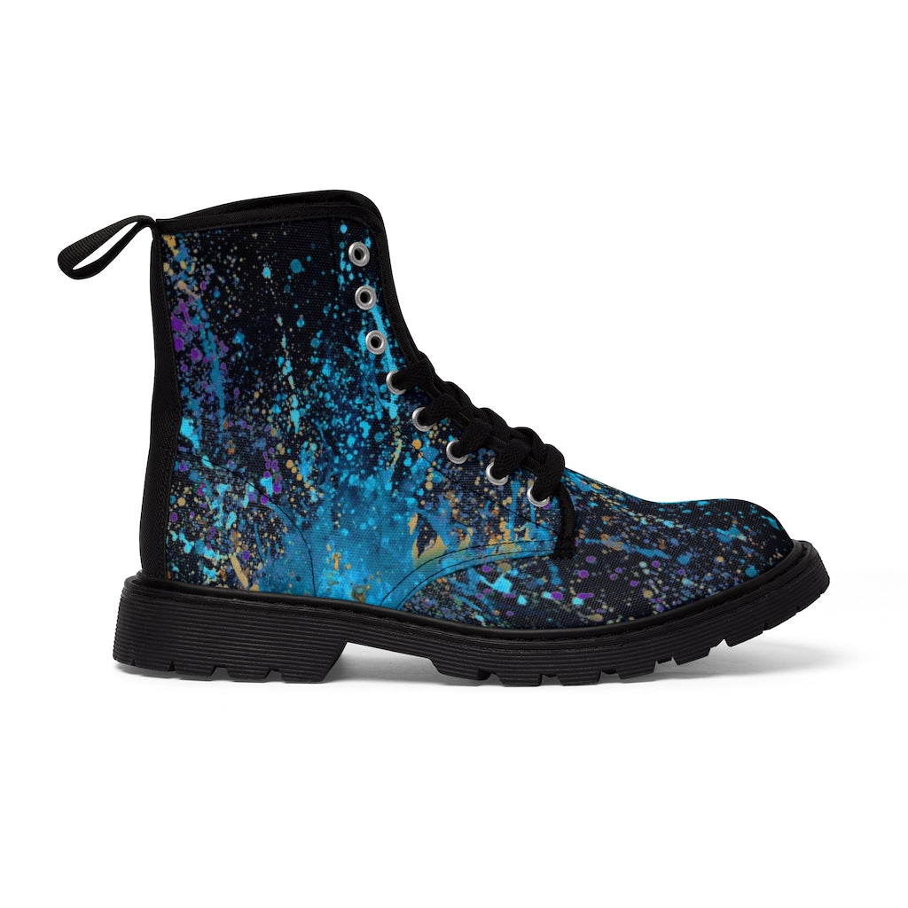 Women's Canvas Boots - Splashed!