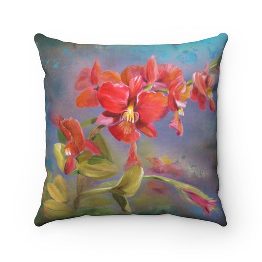 Square Pillow - Red Orchid