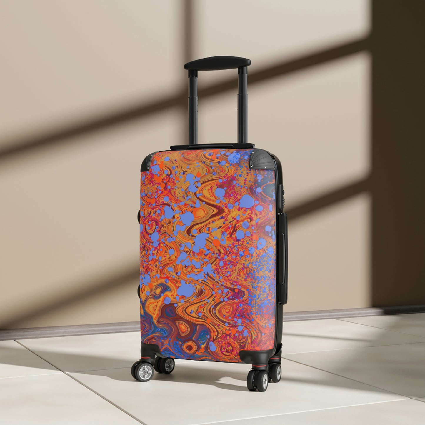 Hard Shell Suitcases - Red Swirls