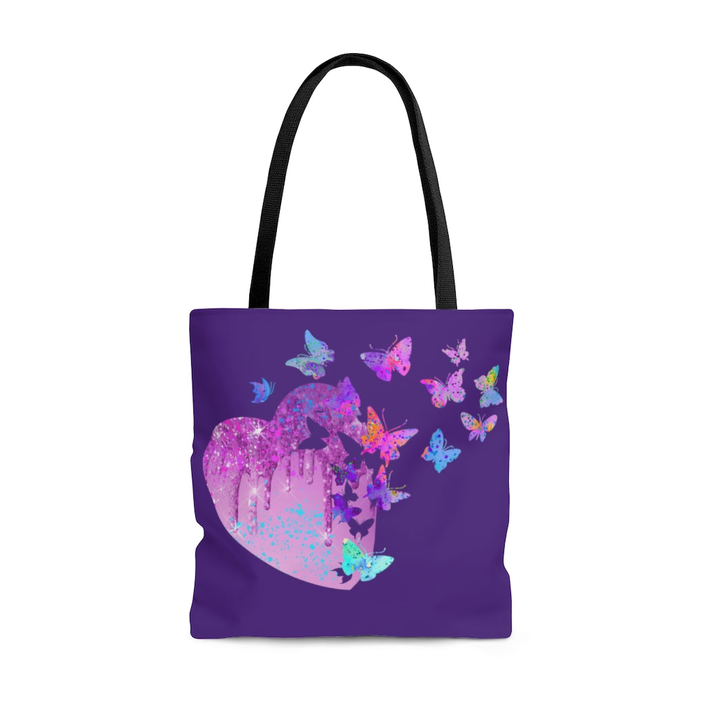 Tote Bag - Pink Butterfly Heart