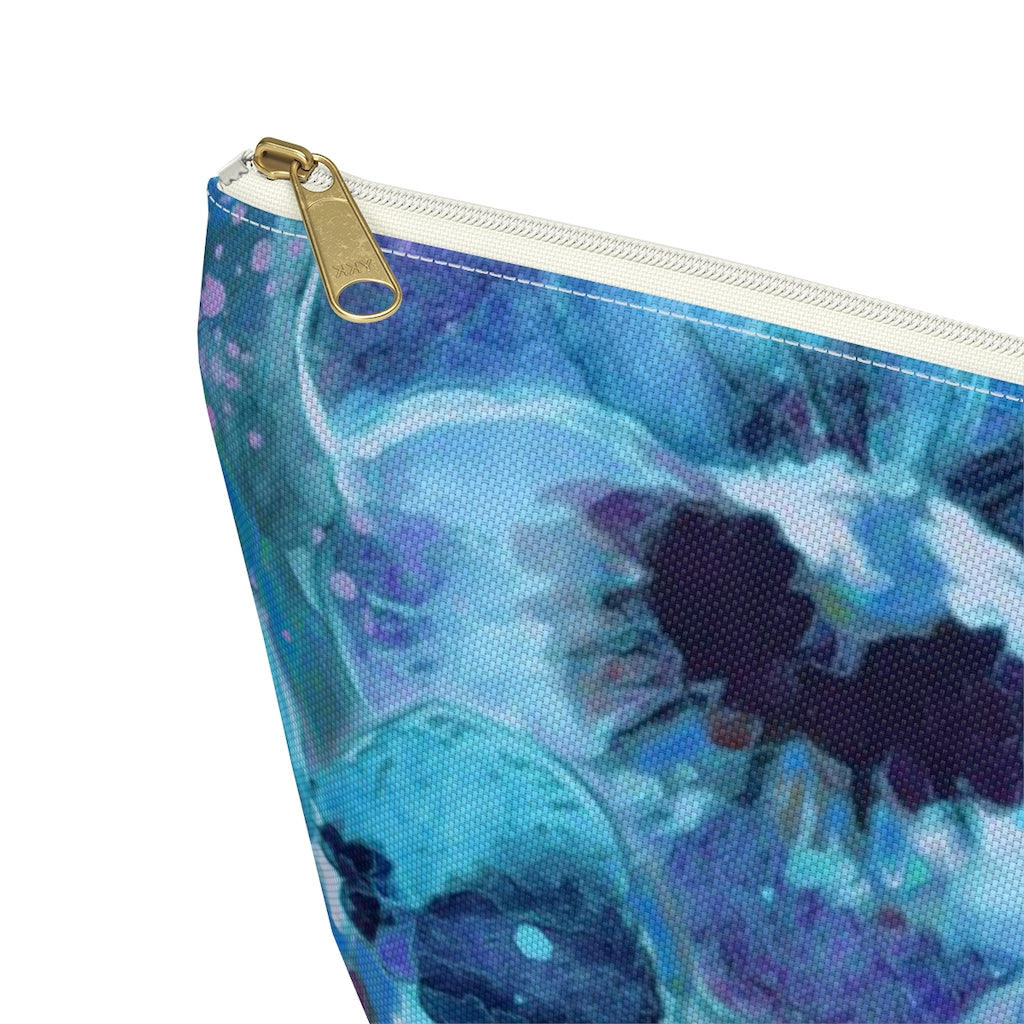 Accessory Pouch w T-bottom - Blue Pansies