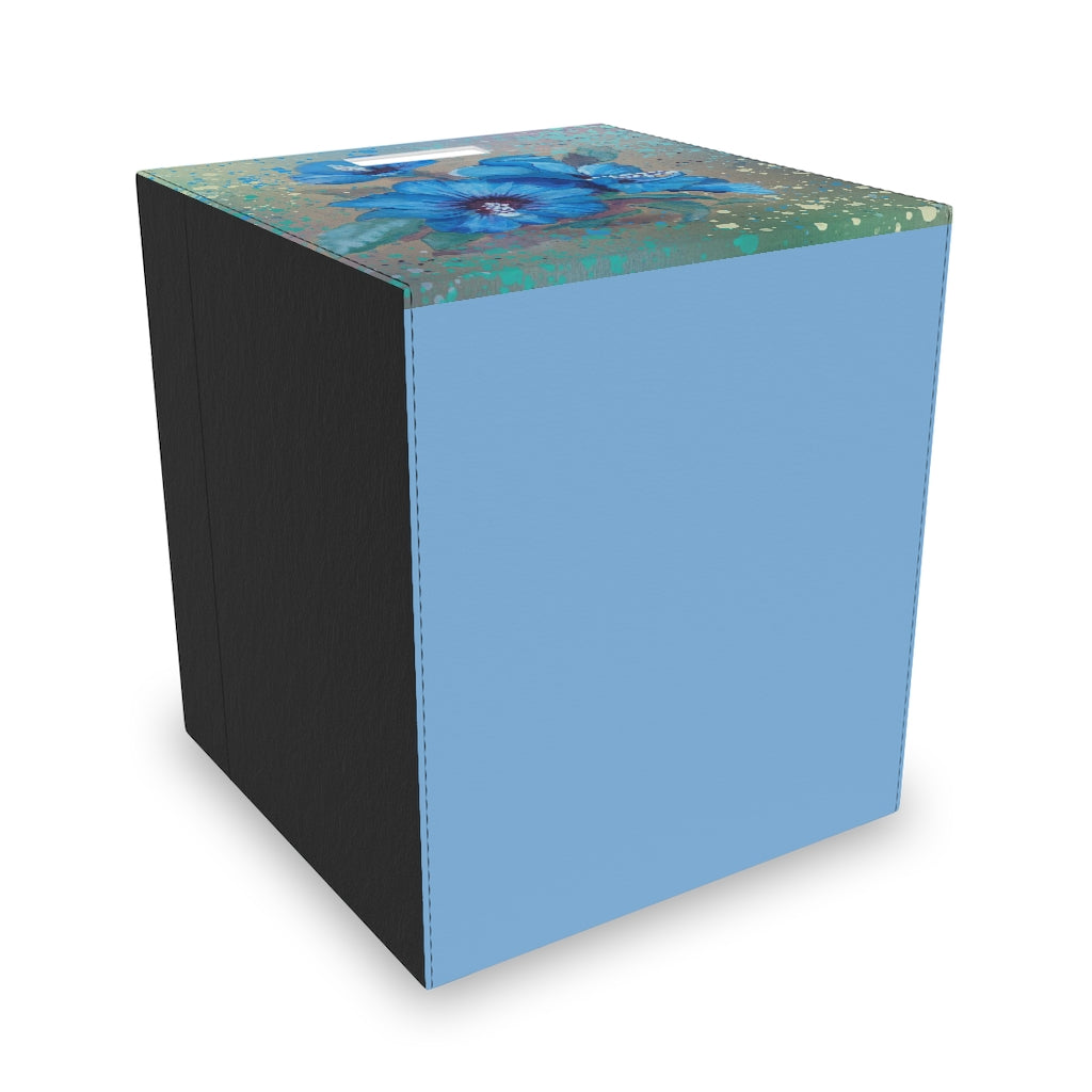 Felt Storage Box - Blue Hibiscus 2