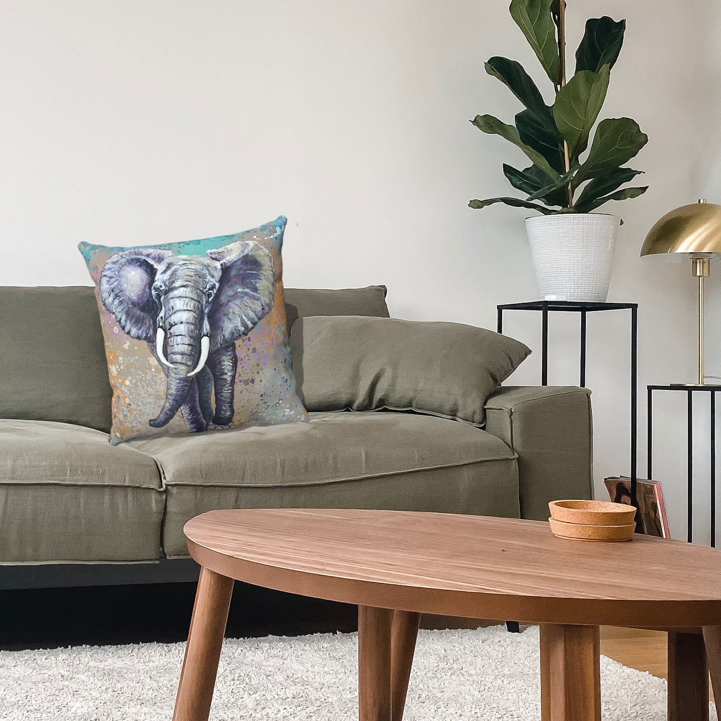 Square Pillow - African Elephant