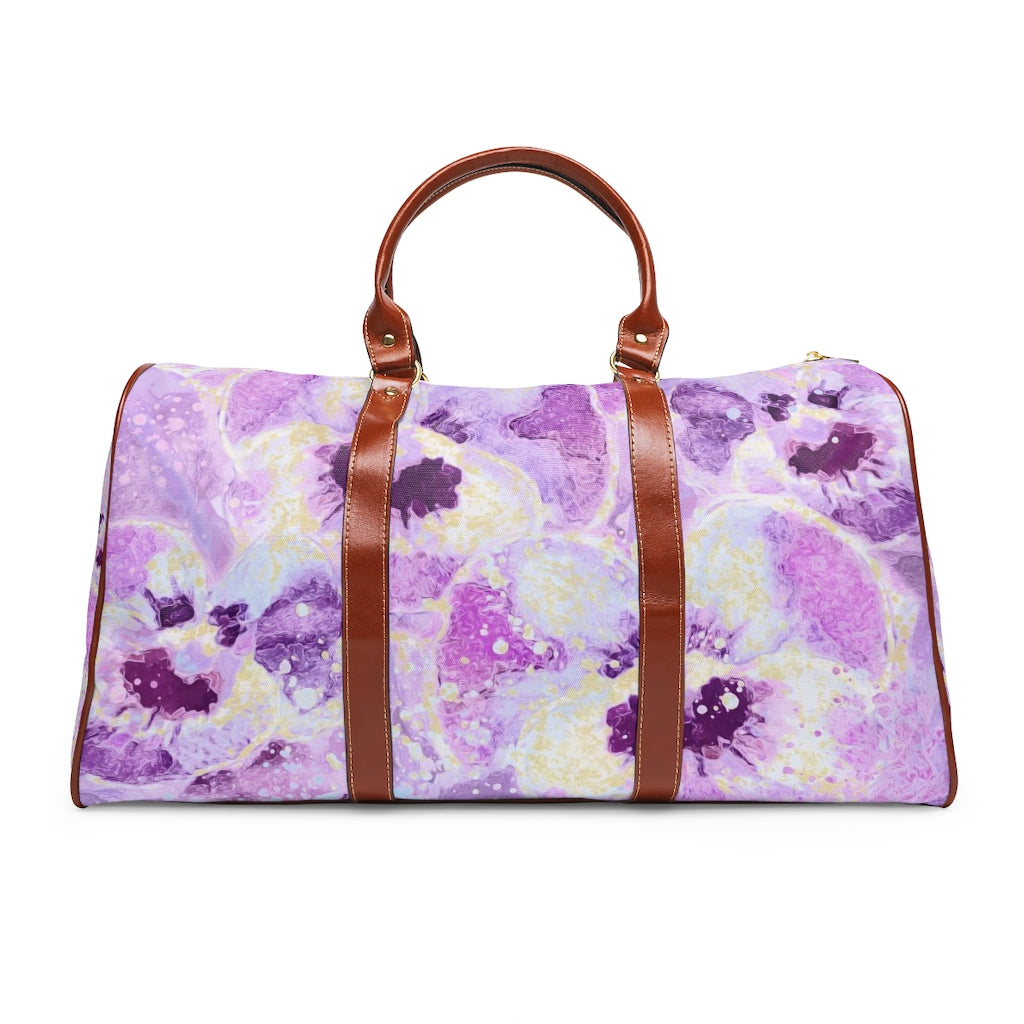 Waterproof Travel Bag - Pink Pansies Edition