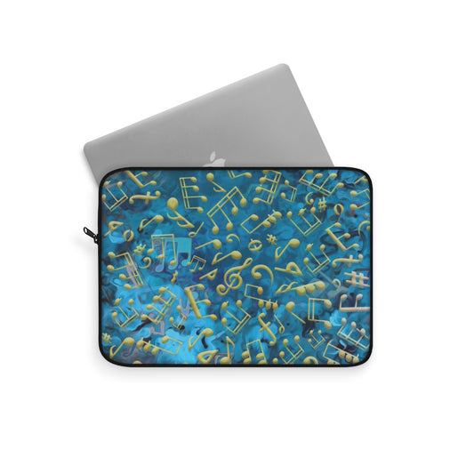 Laptop Sleeve - Love of Music/Blue-Gold