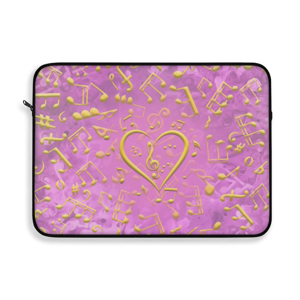 Laptop Sleeve - Love of Music/Pink