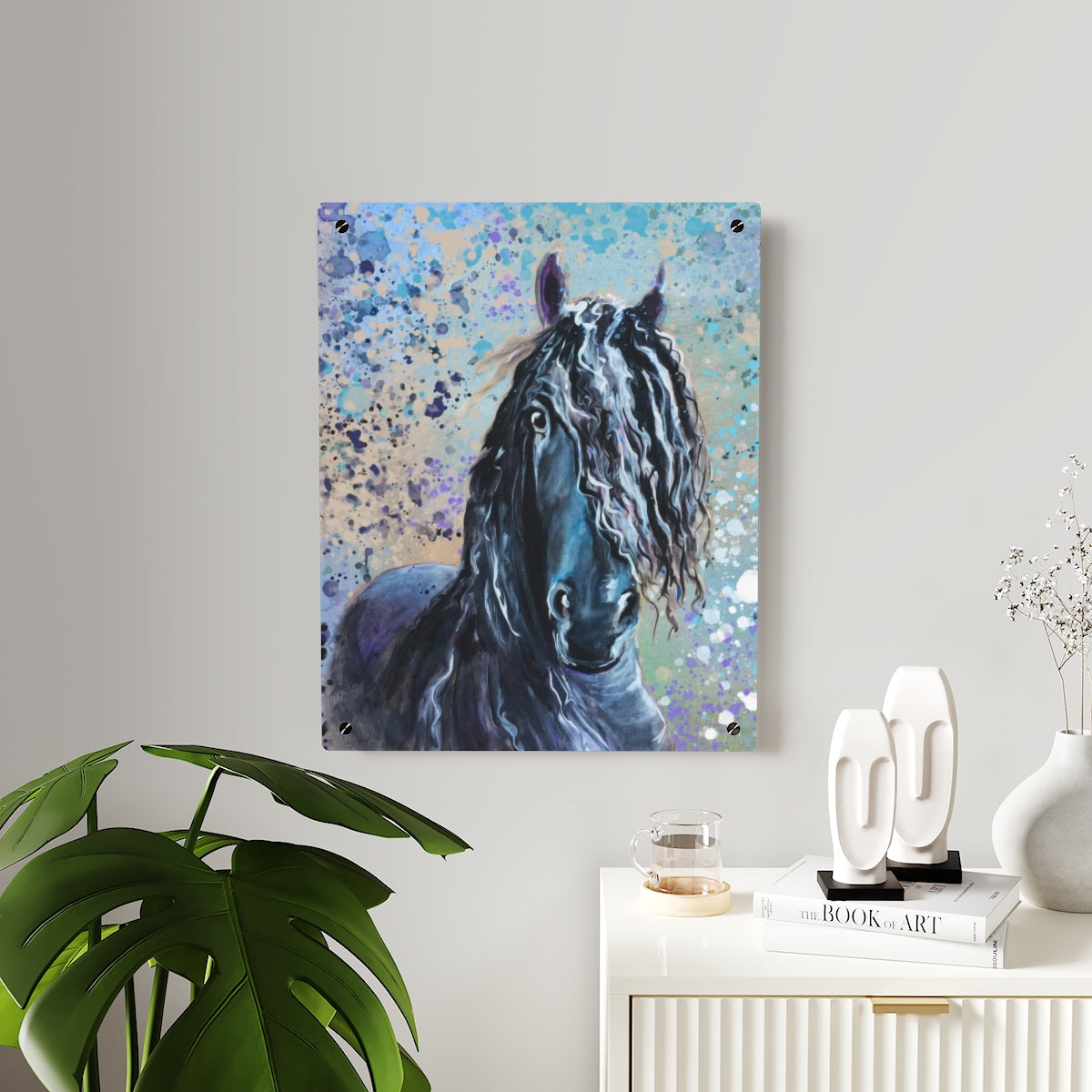 Acrylic Wall Art Panel - Frisian Horse
