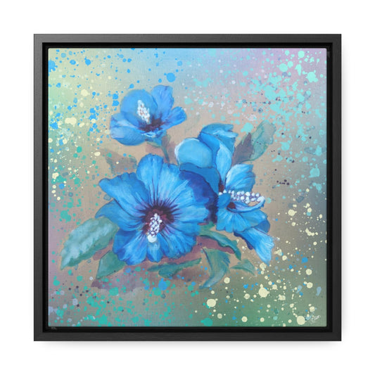 Square Frame Canvas - Blue Hibiscus 2