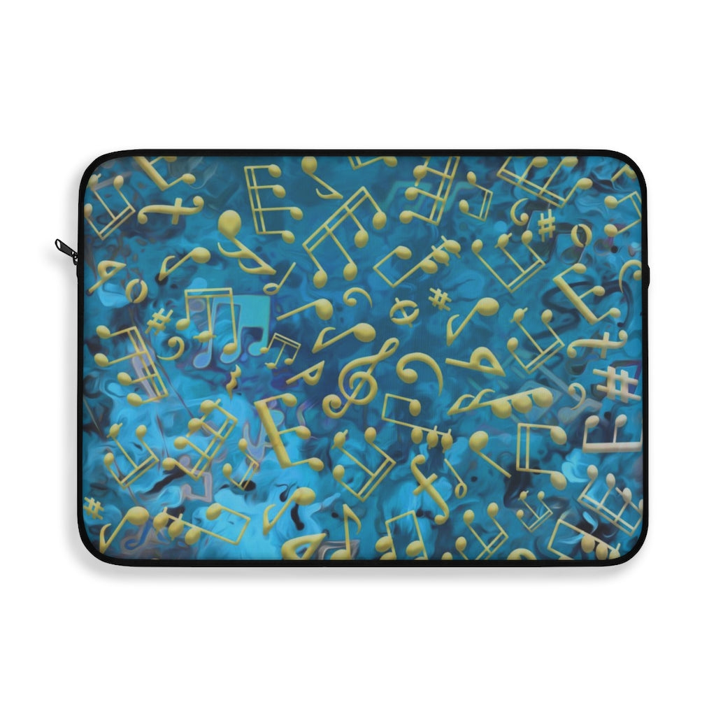 Laptop Sleeve - Love of Music/Blue-Gold