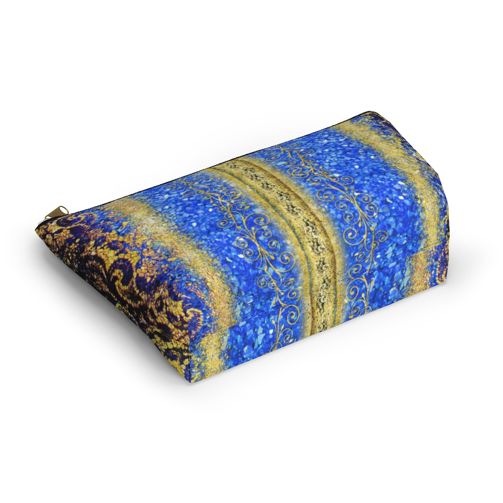 Accessory Pouch w T-bottom - Royal Blue/Gold